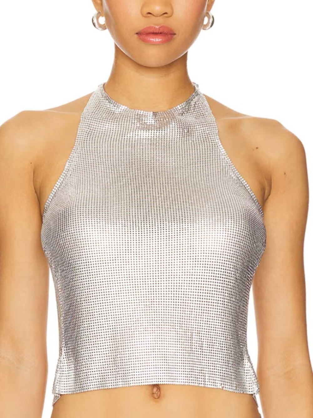 OW Collection Gemma Top – Silver Chainmail – Size S – NWOT